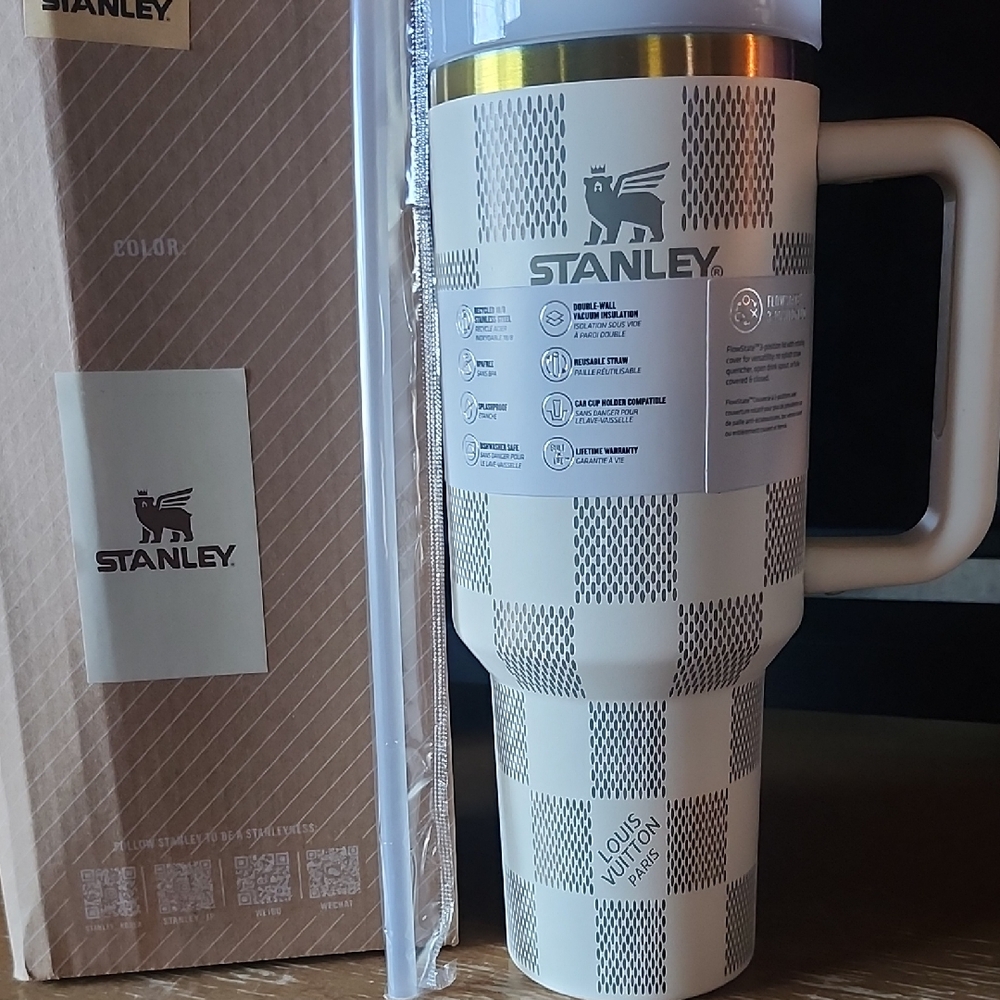Stanley Cream and Iridescent Checkered 40oz Tumbler